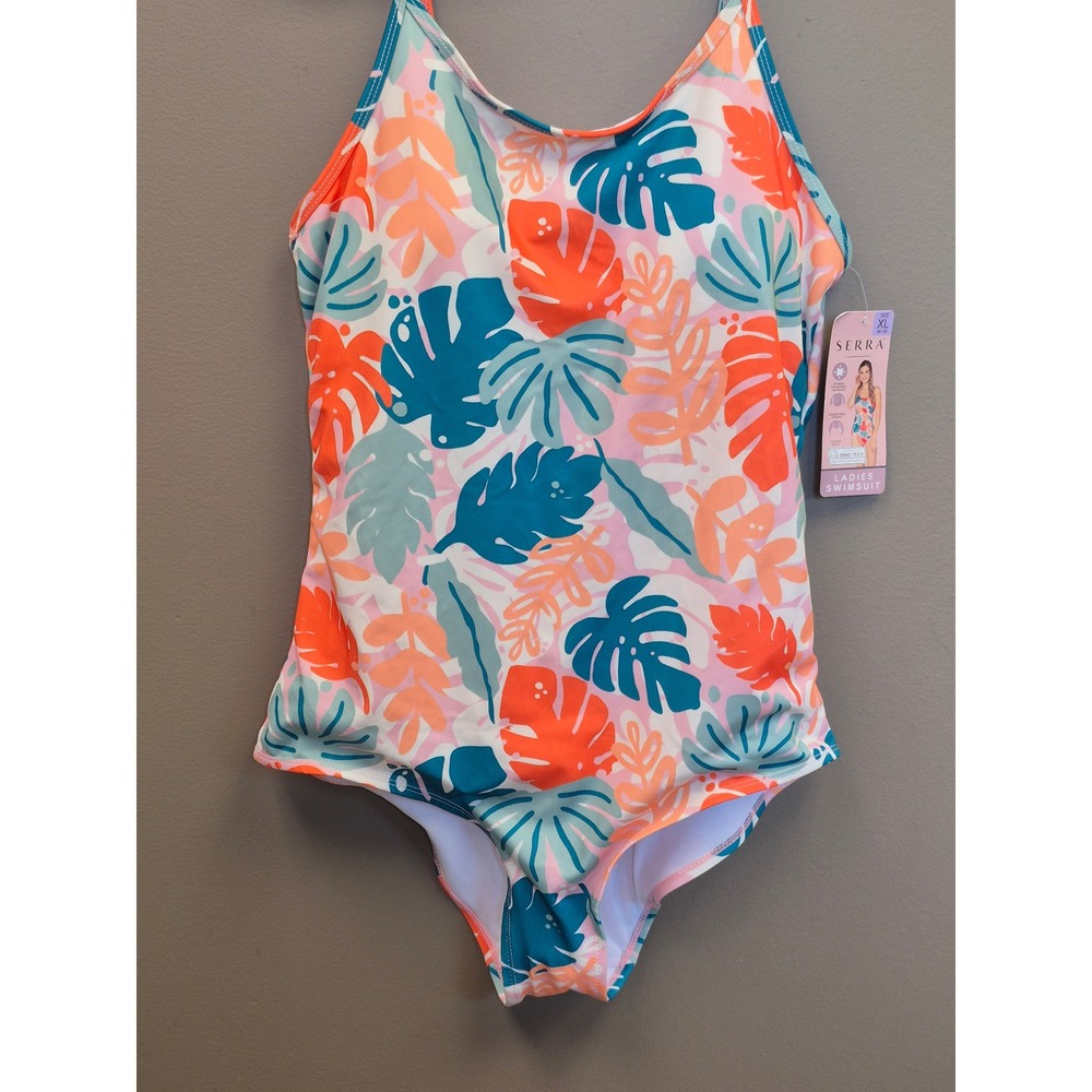 Serra XL 16-18 Women's Tankini One Piece Tropical Monstera Leaf Swimsuit NWT New